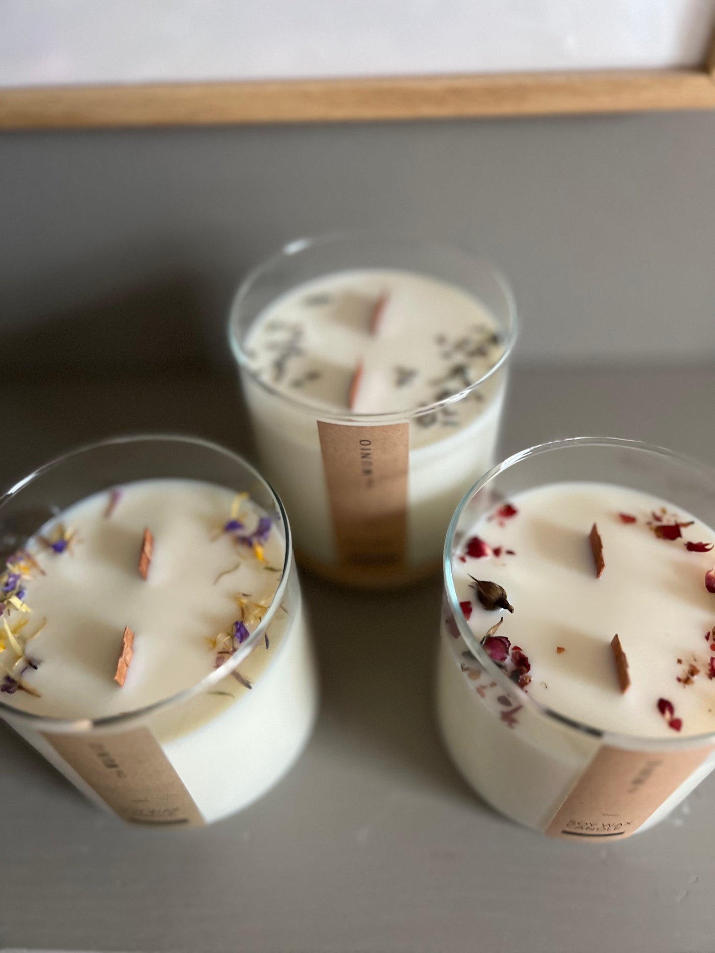 Aroma lys med trævæge og æterisk Lavendel olie