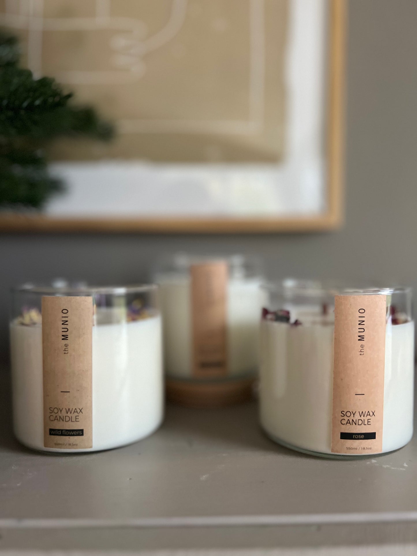 Aroma lys med trævæge og æterisk Lavendel olie